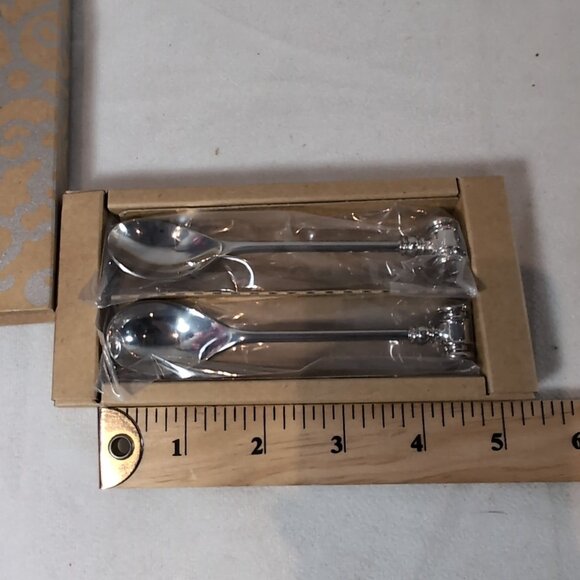 Alessi Marcel Wanders 2 Set Silver Soft Boiled Egg Opener Spoons 2015 MW20S2 - Picture 6 of 10